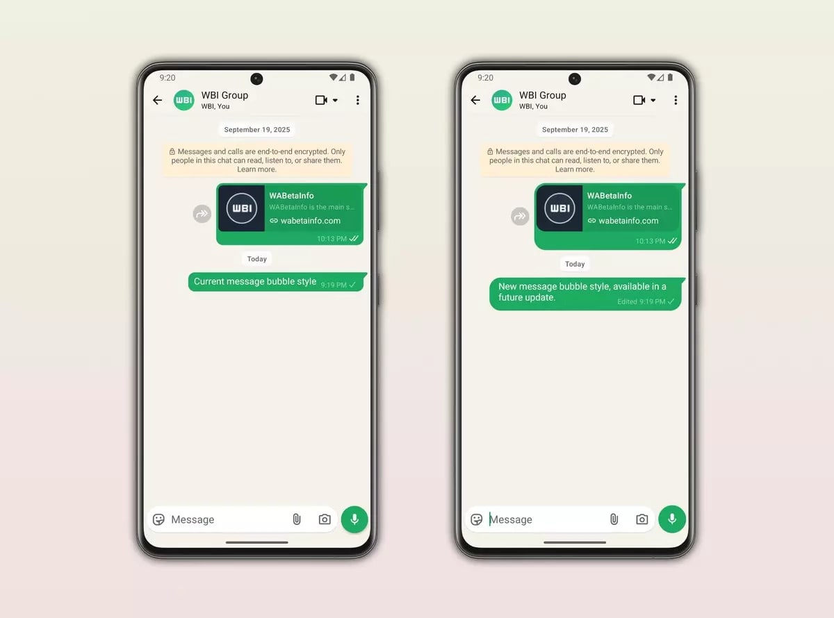 WhatsApp Mesaj Baloncuklarının Tasarımı Yenileniyor
